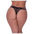 Magic Silk - dubbele bandjes, kanten string (zwart)