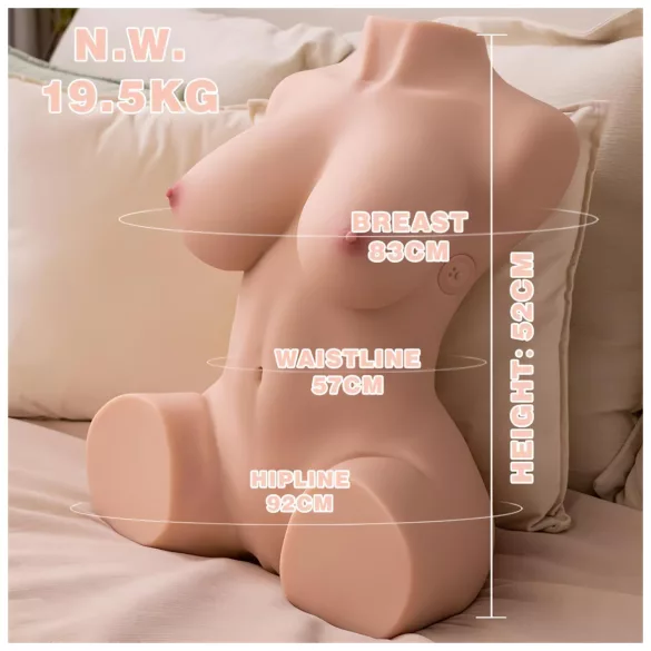XISE Dania - torso masturbator met stootfunctie - siliconen huidkleur