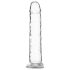 Addiction Crystal - zuignap dildo (doorzichtig) - 18cm