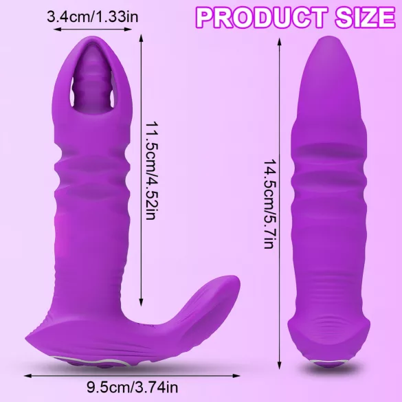 AlvUp - App-gestuurde stuwende anaalvibrator (paars)