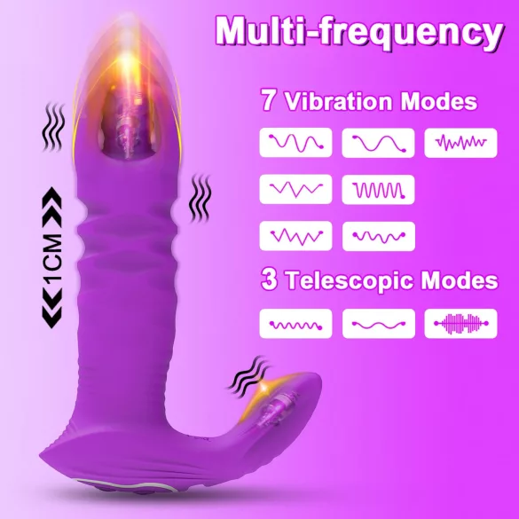AlvUp - App-gestuurde stuwende anaalvibrator (paars)