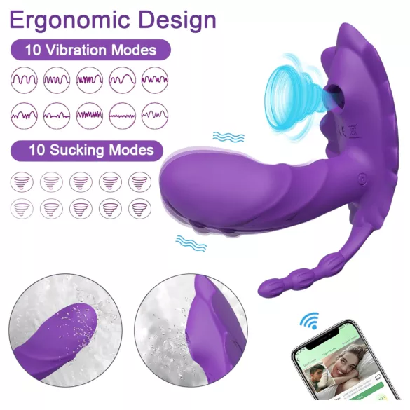 AlvUp - App-gestuurde opzetbare vibrator (paars)