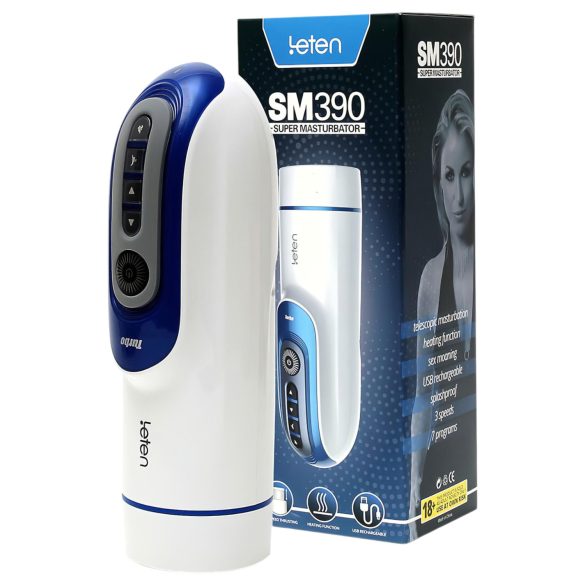 Leten SM390 - kreunende, verwarmende masturbator (wit)
