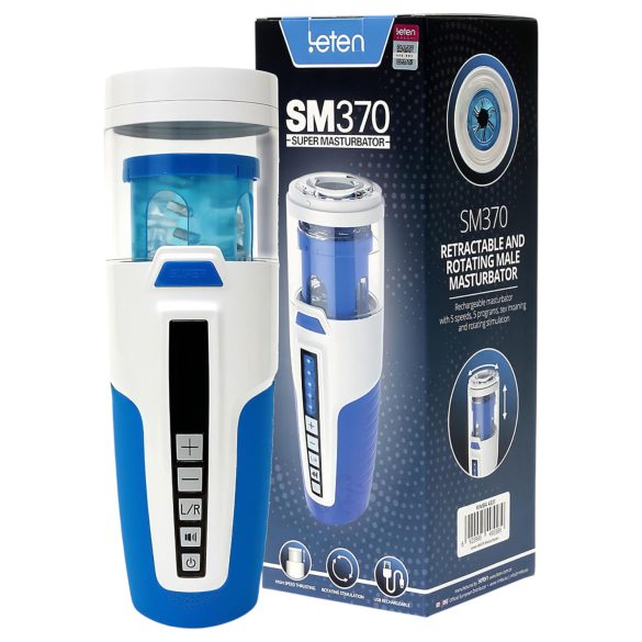 Leten SM370 - kreunende, draaiende masturbator (wit)