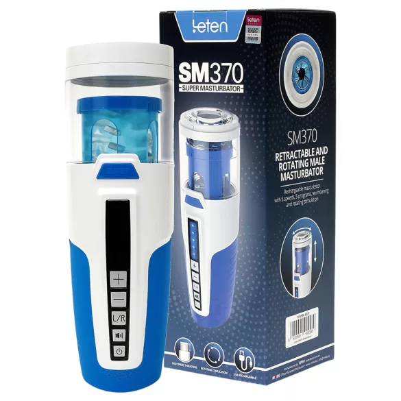 Leten SM370 - kreunende, draaiende masturbator (wit)