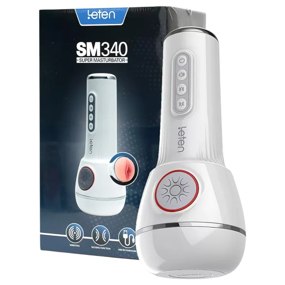 LETEN SM340 - automatische vibrator masturbator met zuigfunctie en geluid