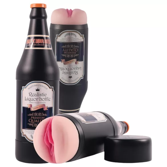 Lonely - masturbator fles - realistisch vagina - transparant-zwart
