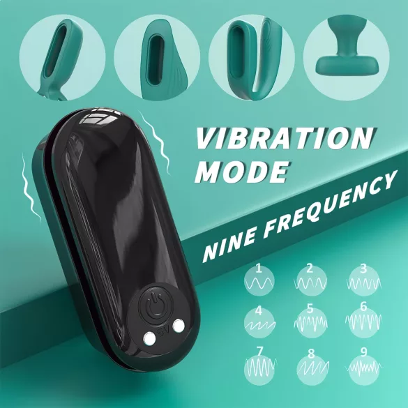 Sex HD - oplaadbare, afstandsbedienbare, 4-delige vibratorenset (groen)