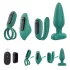 Sex HD - oplaadbare, afstandsbedienbare, 4-delige vibratorenset (groen)