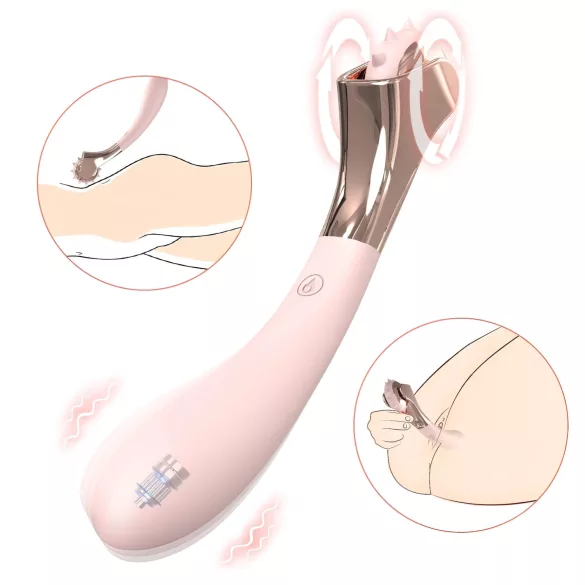 Sex HD - oplaadbare vibrator met stimulatiewiel - waterdicht - roze