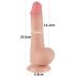 Lovetoy Sliding-Skin - dildo met zuignap - dubbel laag - 19,5cm - huidkleur
