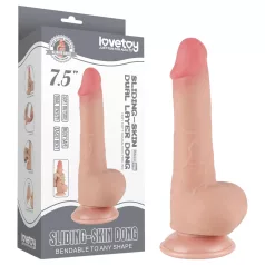   Lovetoy Sliding-Skin - dildo met ballen - realistisch dubbel laag - 20cm