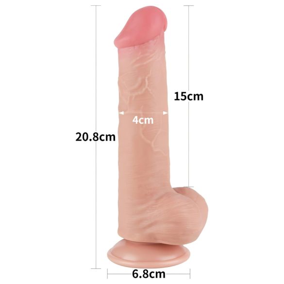 Lovetoy Sliding-Skin - realistische dubbelwandige dildo met ballen - 20,8cm
