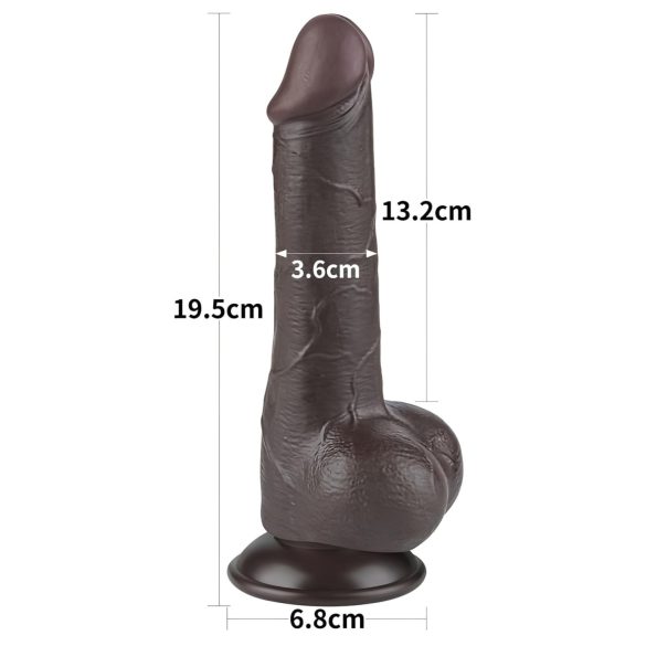 Lovetoy - dildo met ballen - realistische dubbele laag - 19,5cm bruin