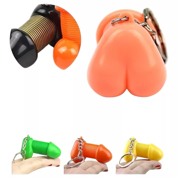 Roomfun - grappige penis-sleutelhanger (zwart)