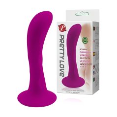 Pretty Love Baile - zuignap, gebogen anale plug (roze)