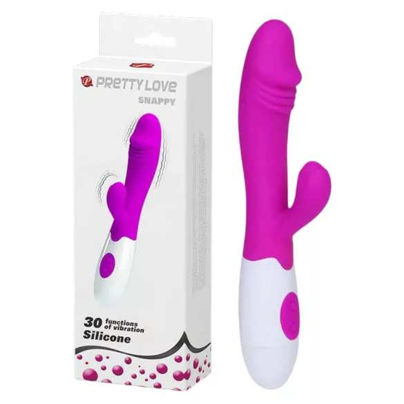 Pretty Love Snappy - waterdichte G-spot vibrator met clitorisstimulator (paars)