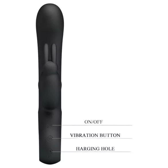 Pretty Love Webb - vibrator met clitorisstimulator - waterdicht - zwart