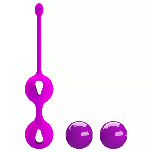 Pretty Love - kegel balletjes duo - siliconen - paars