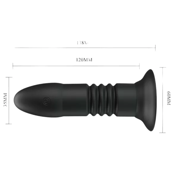 Pretty Love - anale vibrator met stootfunctie - zwart