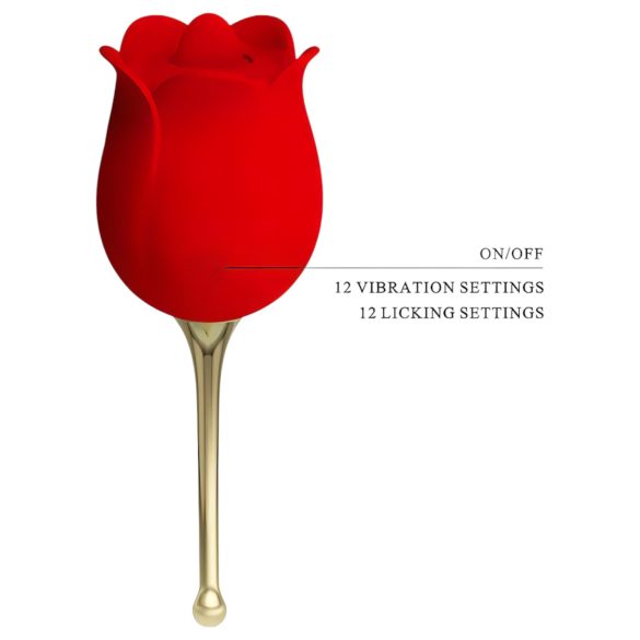 Pretty Love Rose Lover - 2in1 clitoris vibrator met tong (rood)