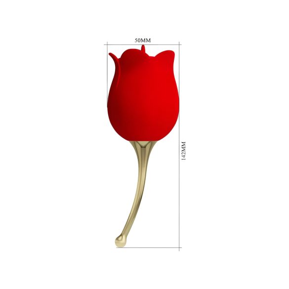 Pretty Love Rose Lover - 2in1 clitoris vibrator met tong (rood)