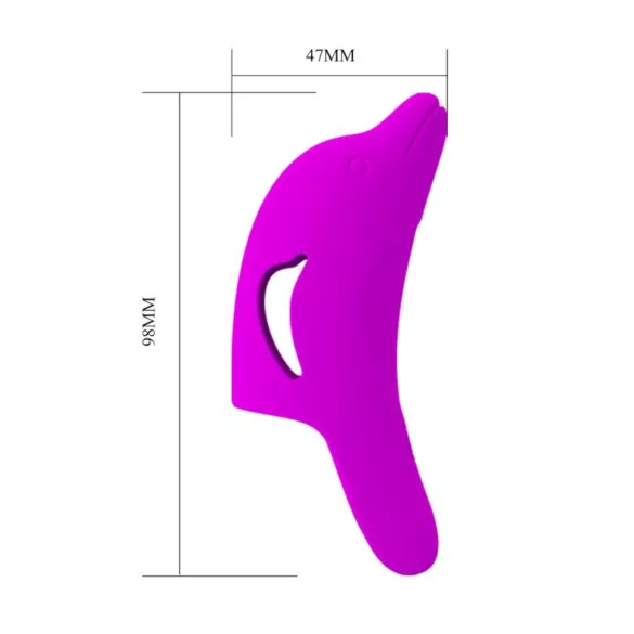 Pretty Love Delphini - vinger vibrator met dolfijn - siliconen - paars
