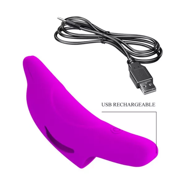 Pretty Love Delphini - vinger vibrator met dolfijn - siliconen - paars