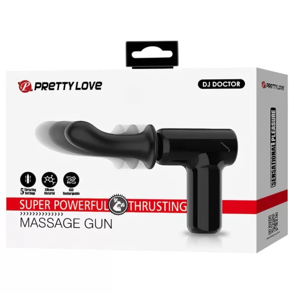 Pretty Love Dj Doctor - stotende vibrator - automatische thrusting - zwart