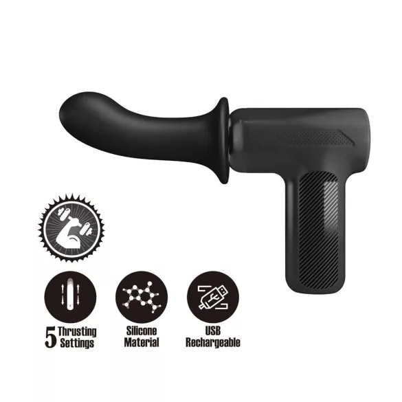 Pretty Love Dj Doctor - stotende vibrator - automatische thrusting - zwart