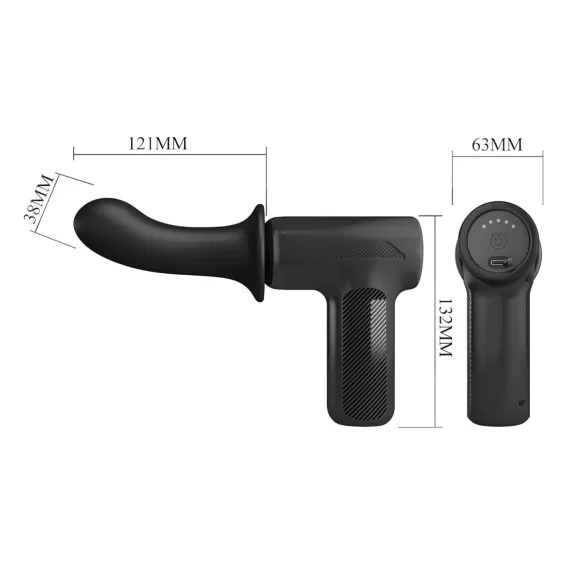 Pretty Love Dj Doctor - stotende vibrator - automatische thrusting - zwart