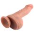 Dual Density - zuignap, realistische dildo met ballen - 18cm (natuur)