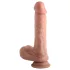 Dual Density - realistische dildo met balzak en zuignap - 20 cm (huidkleurig)