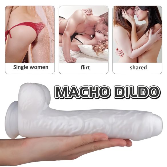 Sex HD Martin - dildo met zuignap en ballen - realistisch - wit