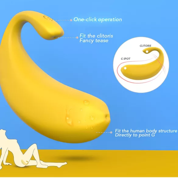 Sex HD - draagbaar app-gestuurd vibratie-ei (geel)