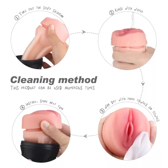 Sex HD Marcus - masturbator - realistische vagina - zwart/natuurlijk