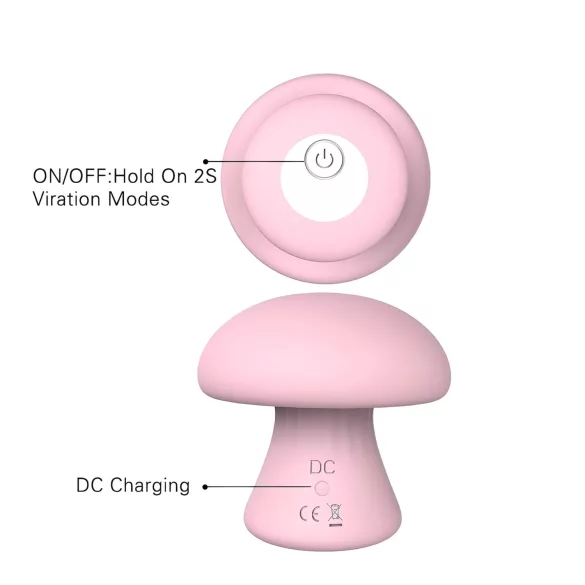 Magic Mushroom - oplaadbare vibrator (roze)