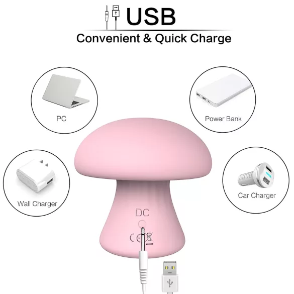 Magic Mushroom - oplaadbare vibrator (roze)