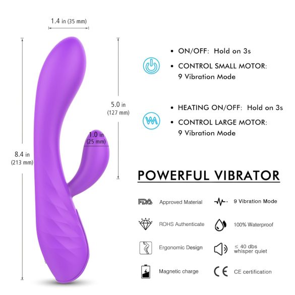 Sex HD Muses - vibrator - oplaadbaar, waterdicht - paars