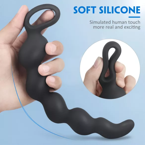 Sex HD Steven - anale dildo met kralen (zwart)