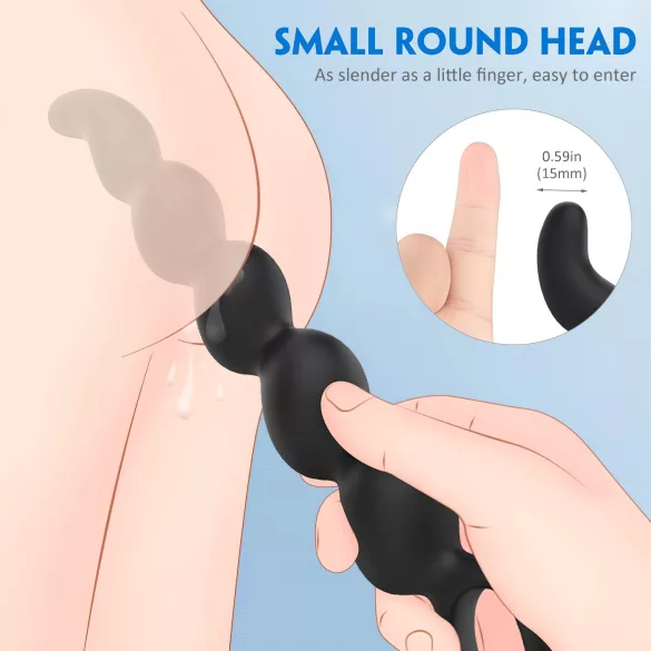 Sex HD Steven - anale dildo met kralen (zwart)