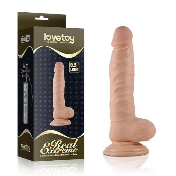 Lovetoy Real Extreme - zuignapdildo - 21cm (natuurlijk)