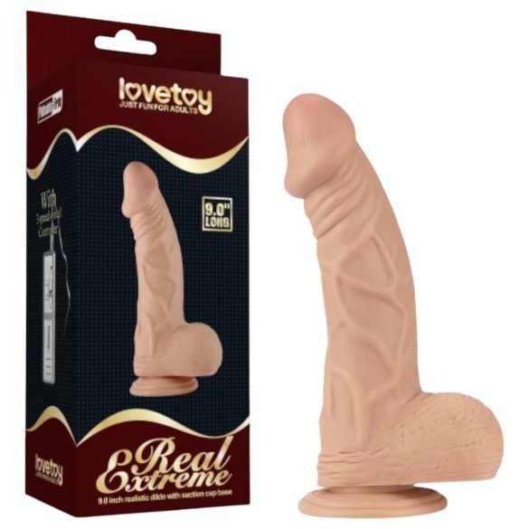 Lovetoy Real Extreme - dildo met zuignap - 23cm - huidskleur