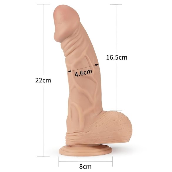 Lovetoy Real Extreme - dildo met zuignap - 23cm - huidskleur