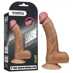 Lovetoy - realistische gebogen dildo - 20cm - huidskleur