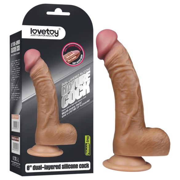 Lovetoy - realistische gebogen dildo - 20cm - huidskleur