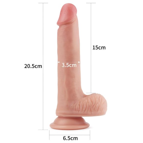 Lovetoy Nature Cock - realistische dildo - dubbel gelaagd - 20cm - huidkleur