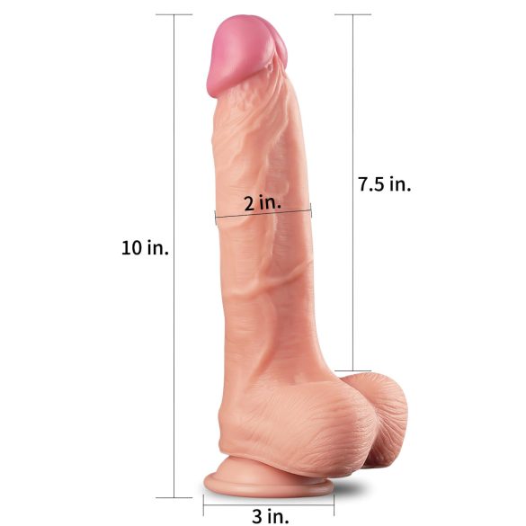 Lovetoy Nature Cock - realistische dildo - dubbel laags - 25cm - huidskleur