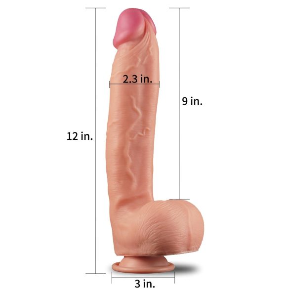 Lovetoy Nature Cock - realistische dildo - dubbel gelaagd - 30cm huidkleurig