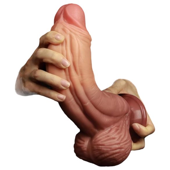Lovetoy - realistische dildo - dubbel laags - 26cm - huidskleur